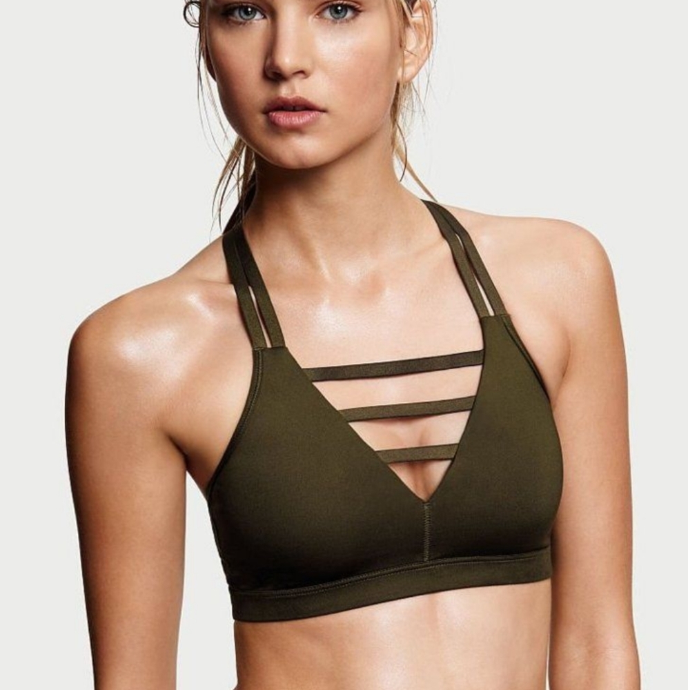 Victoria's Secret Night Green Strappy Sports Bra